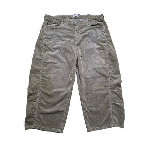 Pilcro Denim - Pilcro Anthropologie Kenna Mid-Rise Heritage Barrel Jeans Corduroy Tan Size 18W